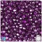 BeadTin Dark Amethyst Transparent 6mm Faceted Round Plastic Craft Beads (600pcs)